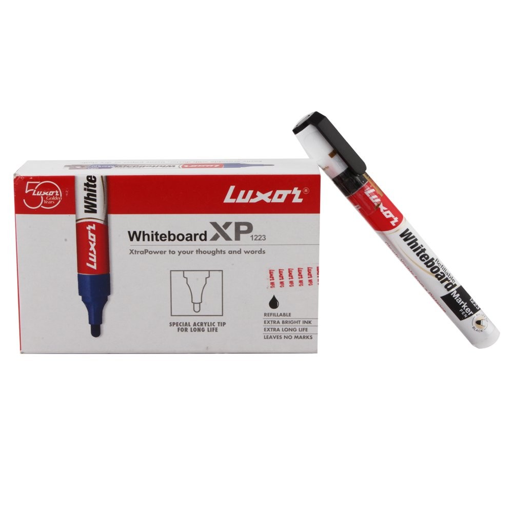 Luxor Whiteboard XP 1223 Marker Pen - Black, Pack of 10